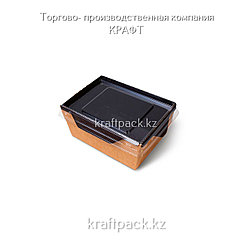 Контейнер, салатник с прозрачной крышкой  Black Edition 350мл 100*85*55  DoEco (50/350)