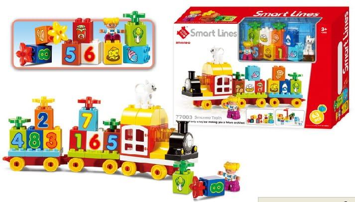77003 Констр. для малышей паровозик Smart Lines 63 дет. 31*45