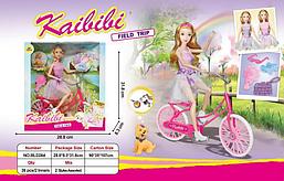 BLD 264  Кукла (сгибается все) с велосипедом Kaibibi girl 32*29см