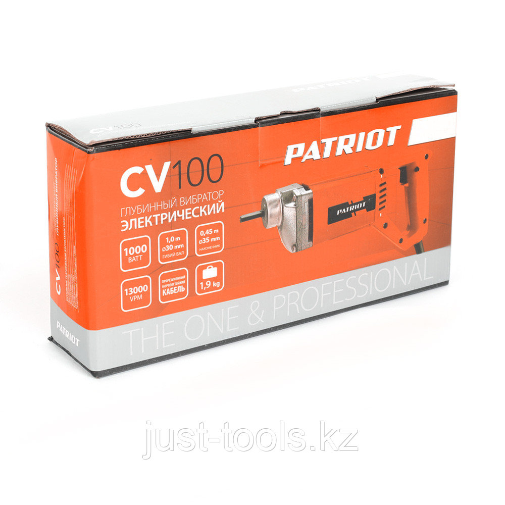 PATRIOT Вибратор для бетона глубинный PATRIOT CV 100, мощность 1000 Вт, с гибким валом и булавой в комплекте - фото 9 - id-p83961332