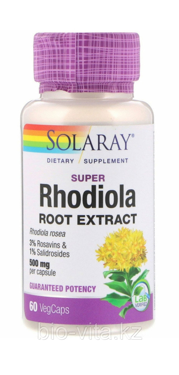 Родиола (золотой корень), 500 мг, 60 Solaray