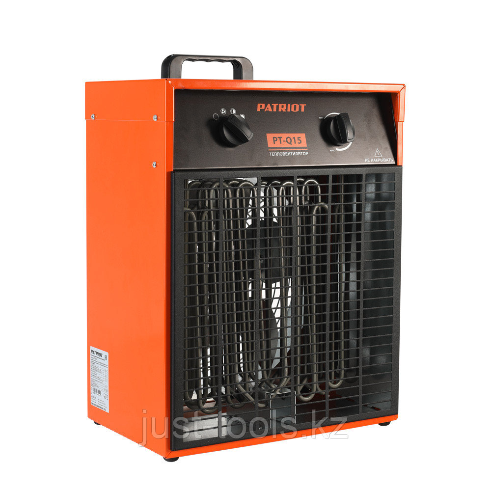 PATRIOT Тепловентилятор электрический PATRIOT PT-Q 15, 400В, терморегулятор, нерж.ТЭН, кабель питания  с