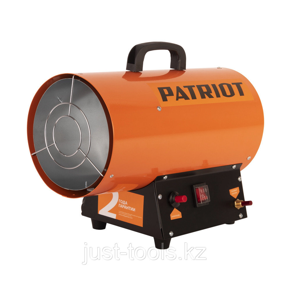 PATRIOT Калорифер газовый PATRIOT GS 12, 12 кВт, 320 мᵌ/ч, пьезо поджиг, редуктор, шланг.