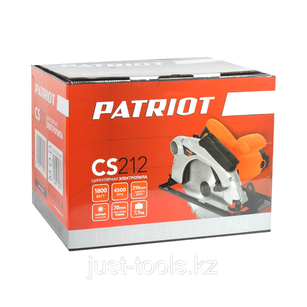 PATRIOT Пила циркулярная PATRIOT CS 212, мощность 1800Вт, пильный диск 210х30 мм - фото 10 - id-p83962155