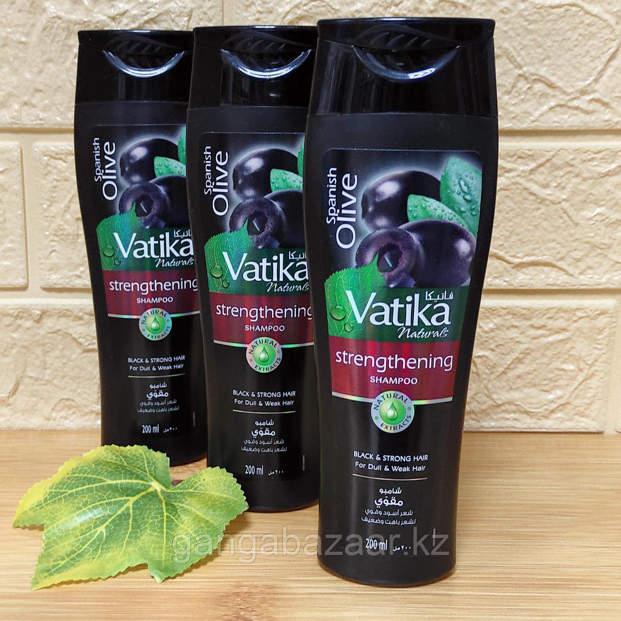 Шампунь с маслом черной оливы и хной (Black Olive Shampoo Strengthening, Vatika), 200 мл