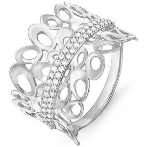 Кольцо TEOSA серебро с родием, фианит, фантазия T-с114127
