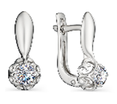 Серьги Алькор серебро с родием 02-1076/00КЦ-00