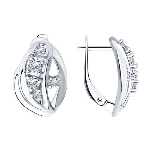 Серьги Diamant (SOKOLOV) серебро с родием, фианит 94-120-00536-1
