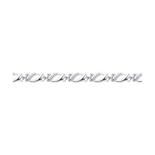 Браслет из серебра с фианитами DIAMANT ( SOKOLOV ) 94-150-00544-1 покрыто родием