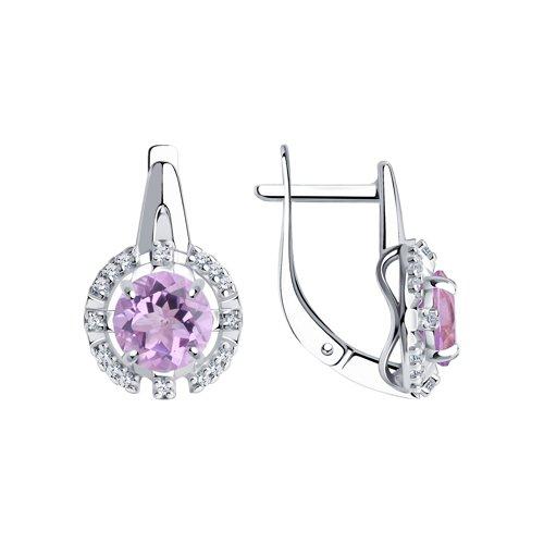 Серьги Diamant (SOKOLOV) , аметист фианит 94-320-00679-2