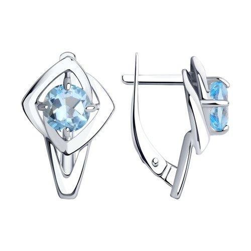 Серьги DIAMANT ( SOKOLOV ) серебро с родием, топаз 94-320-00605-1