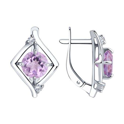 Серьги Diamant (SOKOLOV) , аметист фианит 94-320-00603-2