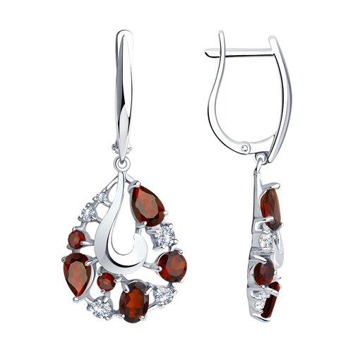 Серьги Diamant (SOKOLOV) , гранат фианит 94-321-00463-2