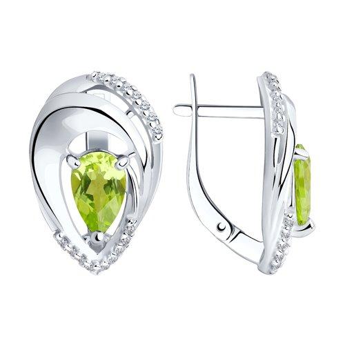 Серьги Diamant (SOKOLOV) , хризолит фианит 94-320-00607-1