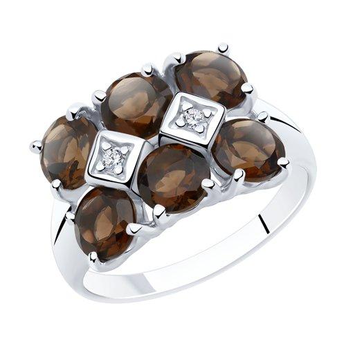 Кольцо Diamant (SOKOLOV) , раух-топаз фианит 94-310-00343-2