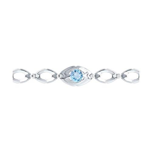 Браслет DIAMANT ( SOKOLOV ) серебро с родием, топаз 94-350-00680-1