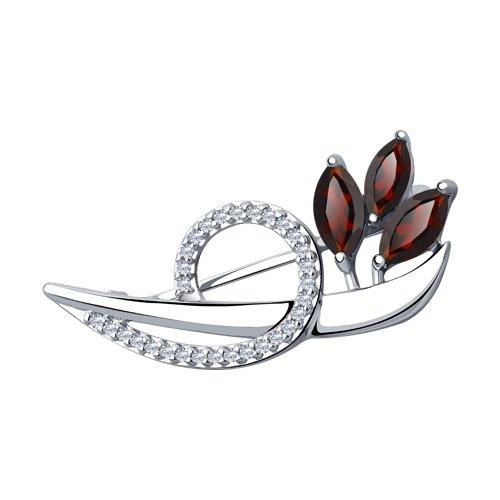Брошь Diamant (SOKOLOV) , гранат фианит 94-340-00702-1