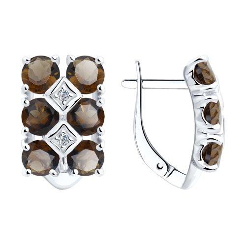Серьги DIAMANT ( SOKOLOV ) серебро с родием 94-320-00343-2