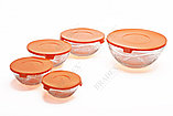 Набор мисок из ажурного стекла, 5 предметов (Glass bowl set with color lid), фото 2