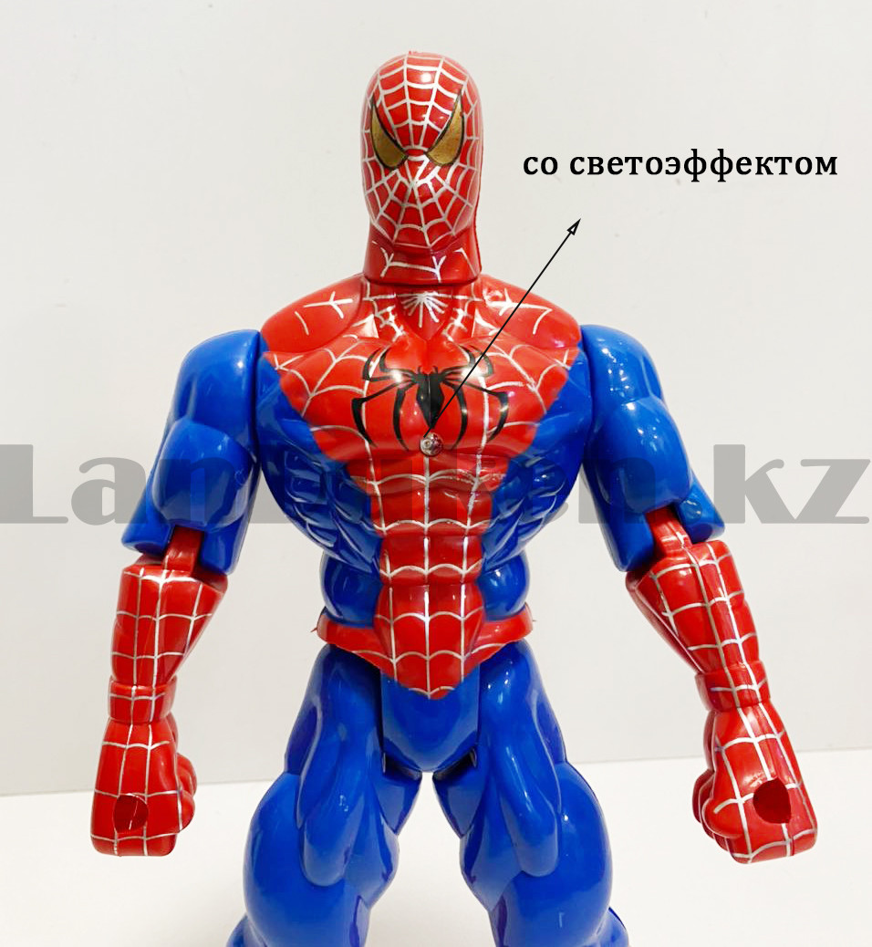 Детская фигурка Человека паука Shider man с подвижными ногами и руками с светоэффектом 30 см - фото 3 - id-p83985574