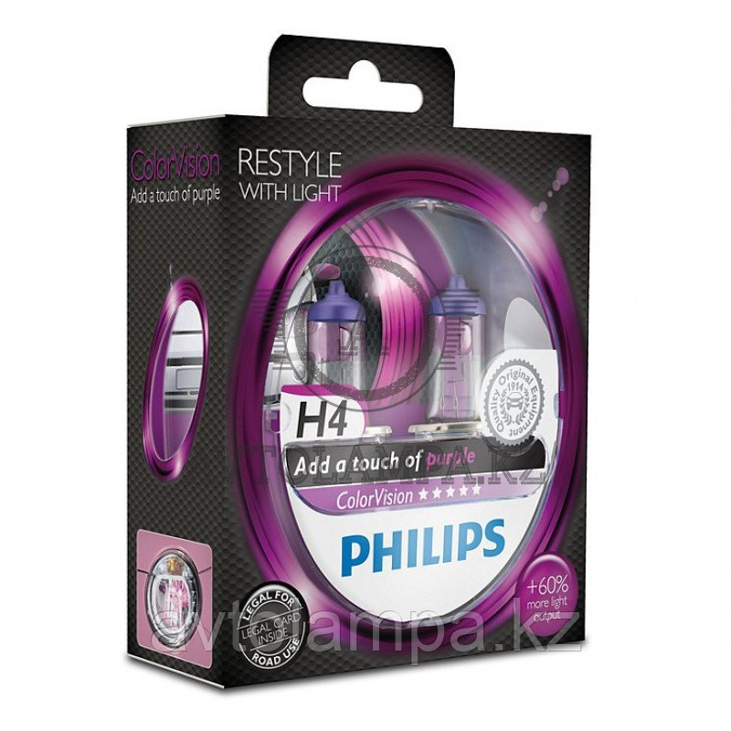 12342 Philips H4 Color Vision Purple S2, фото 1