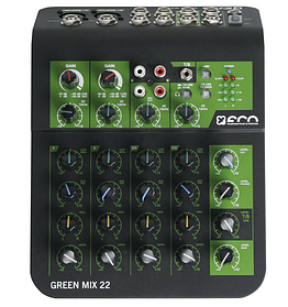 Миниатюрный микшерный пульт со встроенным аудиоинтерфейсом GREEN MIX 22