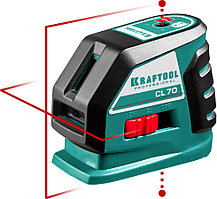 KRAFTOOL CL-70 нивелир лазерный, 20м/70м, IP54, точн. +/-0,2 мм/м, питание 4хАА, в коробке, 34660