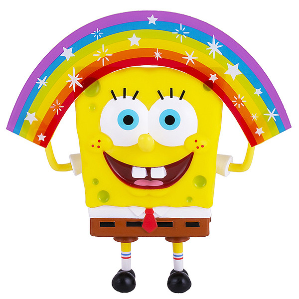 SpongeBob Спанч Боб радужный (мем коллекция), 20 см, пластиковый