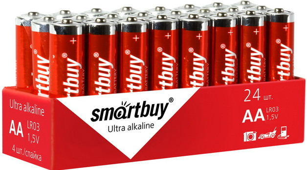 Батарейка алкалиновая Smartbuy LR6/4S (24/480) (SBBA-2A24S)