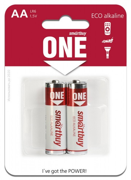Батарейка алкалиновая Smartbuy ONE LR6/2B (24/240) Eco