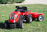 Трактор педальный Smoby XL с прицепом, красный, фото 5