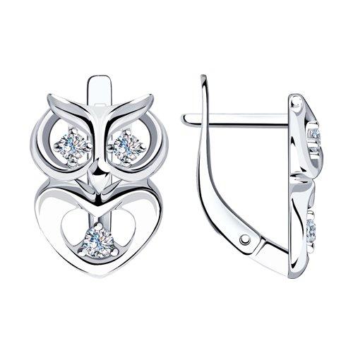Серьги из серебра с фианитами SOKOLOV 94023695