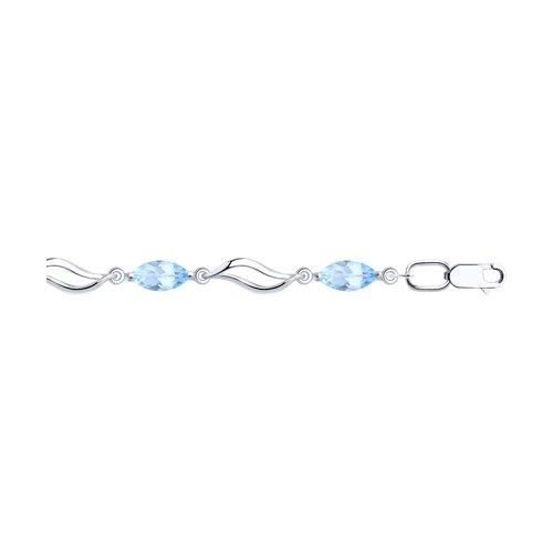 Серебряный браслет с топазом Diamant 17см DIAMANT (SOKOLOV) 94-350-00409-1