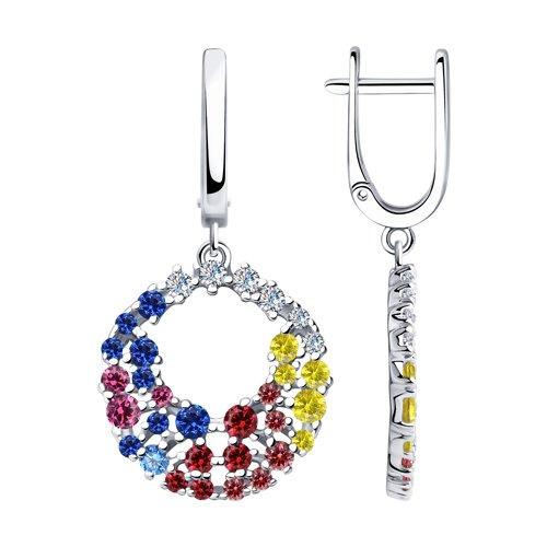 Серьги из серебра с фианитами SOKOLOV 94023725