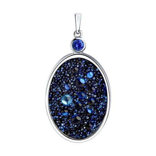 Подвеска SOKOLOV серебро с родием, кристалл swarovski фианит 94032385