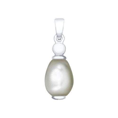 Подвеска SOKOLOV серебро с родием, жемчуг swarovski синт. , 94032205