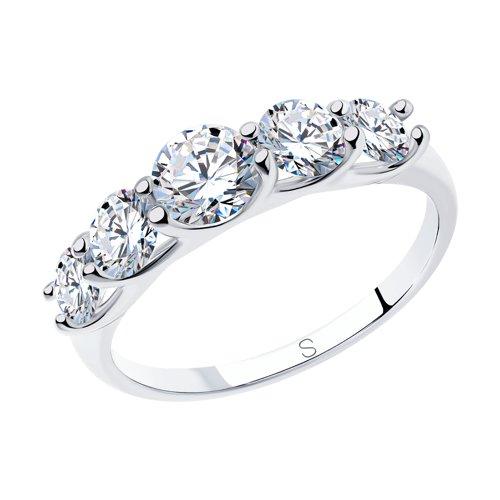 Кольцо из серебра со Swarovski Zirconia SOKOLOV 89010041 размеры - 16,5 17 17,5 18 19