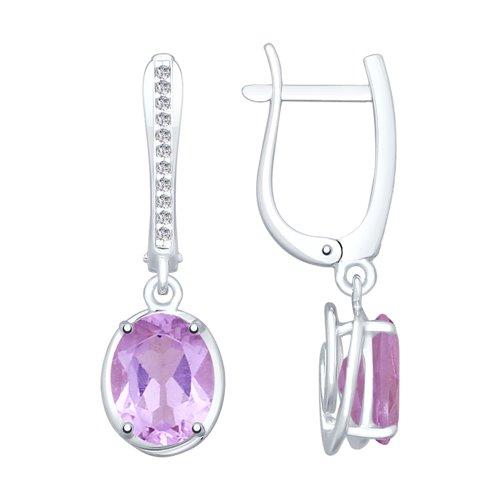 Серьги из серебра с аметистами и фианитами SOKOLOV 92022054