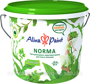 Краска водоэмульсионная Alina Paint NORMA 15кг(интерьерная,протирающаяся)