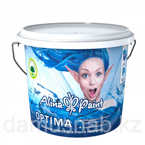 Краска водоэмульсионная  Alina Paint OPTIMA 25кг(интерьерная,протирающаяся)