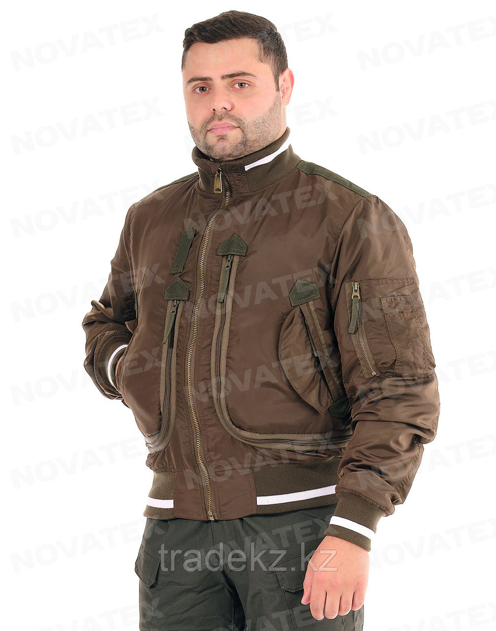 Куртка демисезонная Novatex Бомбер (оксфорд, орех), размер 48-50 - фото 1 - id-p84061063