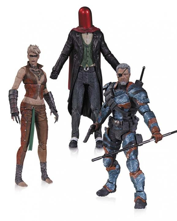 DC Collectibles "Batman Arkham Origins" Набор фигурок Красный колпак (Джокер), Копперхэд, Дезстроук