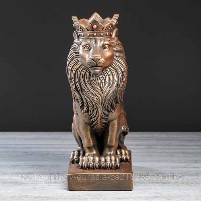 Статуэтка "Лев царь", бронзовый цвет, 37 см - фото 4 - id-p84129533