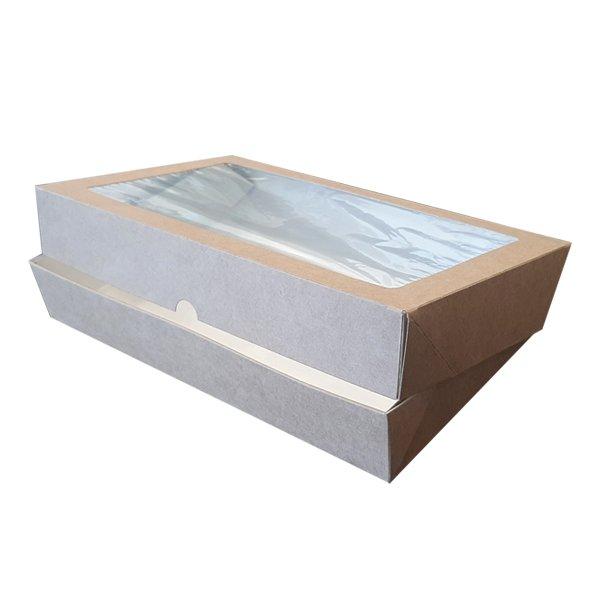 Коробка "DoEco" 260х150х40мм ECO TABOX PRO 1450 , с окном, коричн., 125 шт - фото 1 - id-p83895568