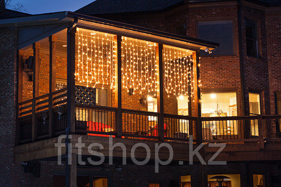 Светодиодный занавес "Дождь" 5*0,8 (цвет теплый белый)