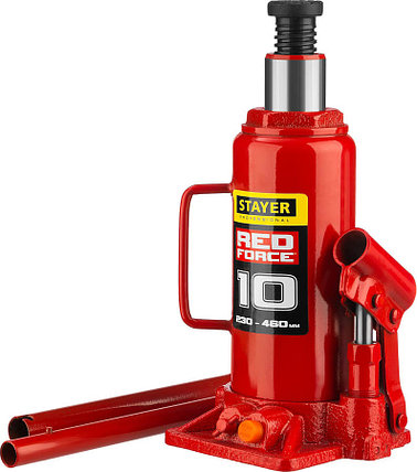 Домкрат бутылочный  Stayer, 10 т., 230-460 мм, серия "Red force" (43160-10_z01), фото 2