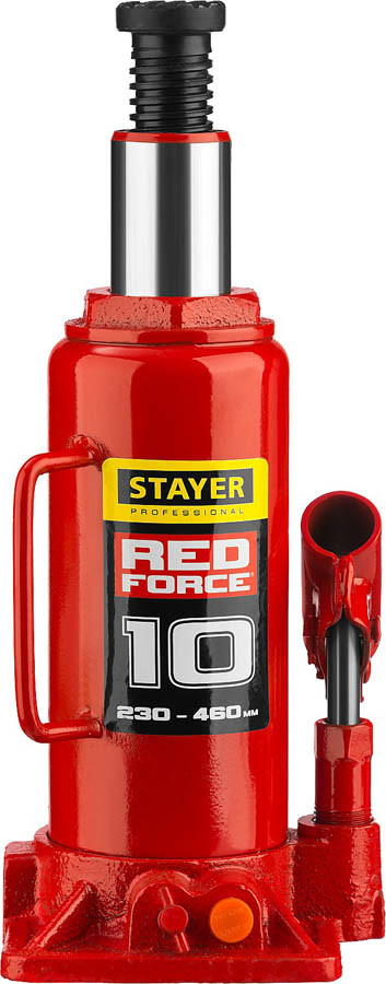 Домкрат бутылочный Stayer, 10 т., 230-460 мм, серия "Red force" (43160-10_z01) - фото 3 - id-p76810513