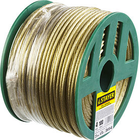 Трос стальной в полимерной оболочке Stayer, 4 мм, 100 м (30410-40)