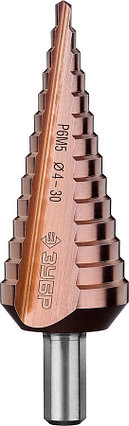 Сверло ступенчатое ЗУБР, 4-30 мм, 14 ступеней, кобальтовое покрытие (29672-4-30-14_z01), фото 2