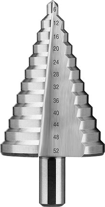 Сверло ступенчатое ЗУБР, 4-52 мм, 12 ступеней, Р6М5, серия "Профессионал" (29670-6-52), фото 2
